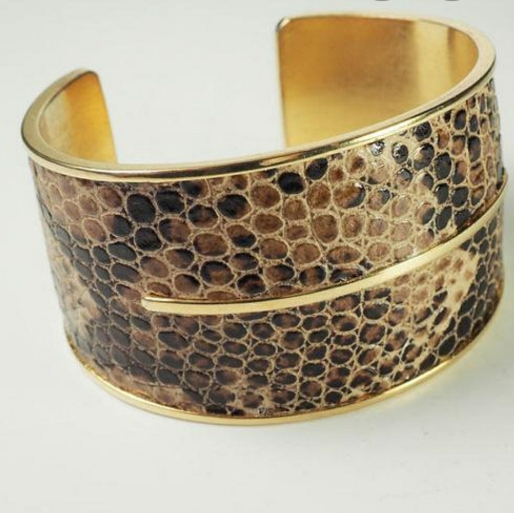 KIM ALESSI Blue Leather cuff bracelet